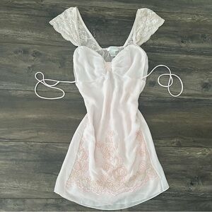 vintage flora nikrooz pink babydoll slip dress